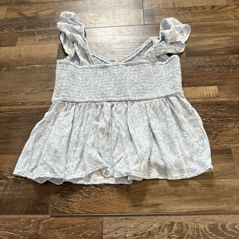 Hollister Pale Blue Smocked Square-Neck Tank - Picture 3 of 3